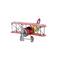 12" Red & Yellow Metal Plane Vintage Tabletop Décor